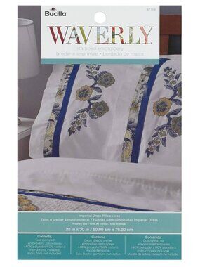 BUCILLA Waverly Imperial Dress 2ct Pillow Case Embroidery Kit Cottagecore Granny